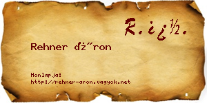 Rehner Áron névjegykártya